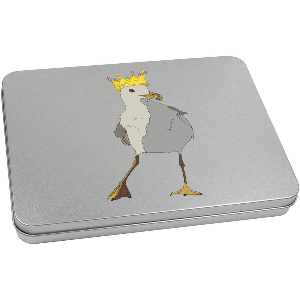 Azeeda 220mm 'Dancing Queen Seagull ' Metal Hinged Tin/Storage Box (TT00243573)