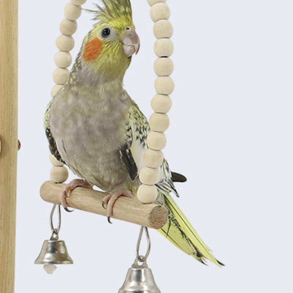 Perchoir à oiseaux avec plateau en acier inoxydable pour petits oiseaux