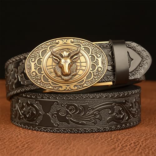 Men' Automatic Buckles Belt Elastic Leather Waistband Adjustable Waist Belt for Jeans and Casual4