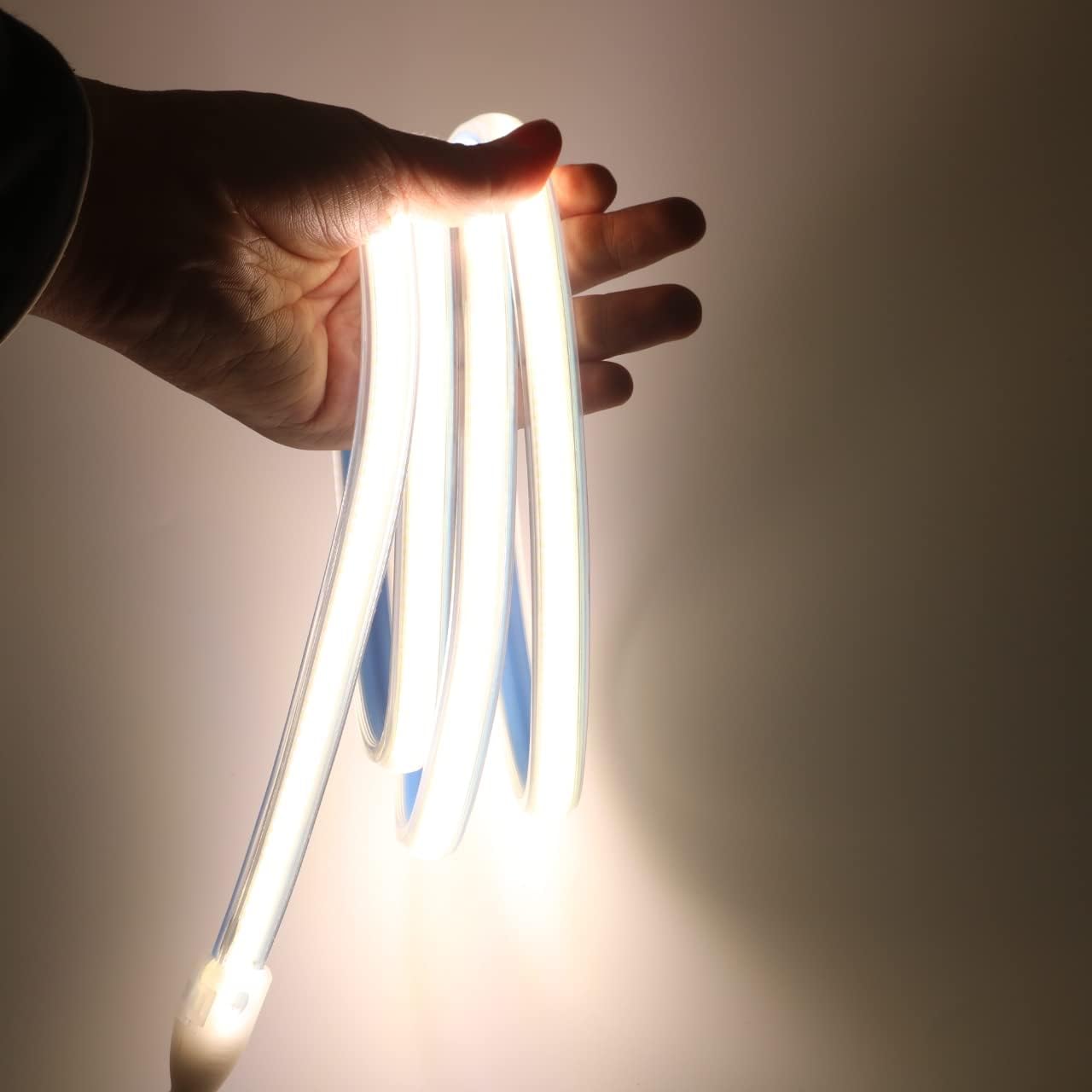 pcning Super Brillante COB Tira LED 220V IP67 Impermeable 1M 15W Blanco Strip Banda para Exterior Interior (Blanco, 1)