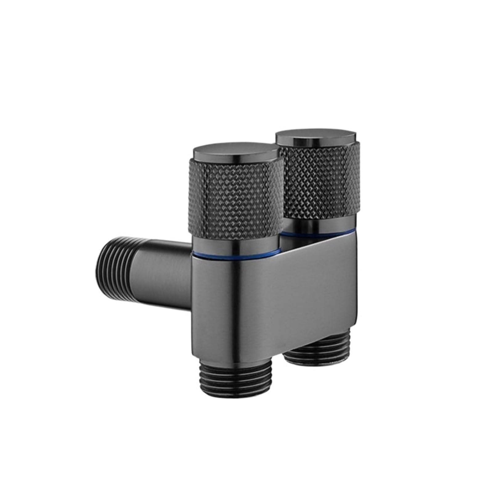 Bvhisehp Black G1/2 Dual Control Two Angle Valve Water Stop Valve For Washing Machine Toilet Bathroom(Black)