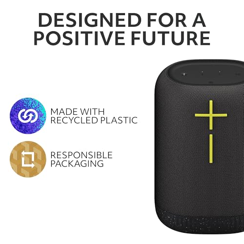 Image of Ultimate Ears EPICBOOM Portable Wireless Bluetooth Speaker - Black | Big bass, 360-degree sound, adaptive EQ, IP67 waterproof, floatable, 17-hour battery, 180 ft range, USB-C charging