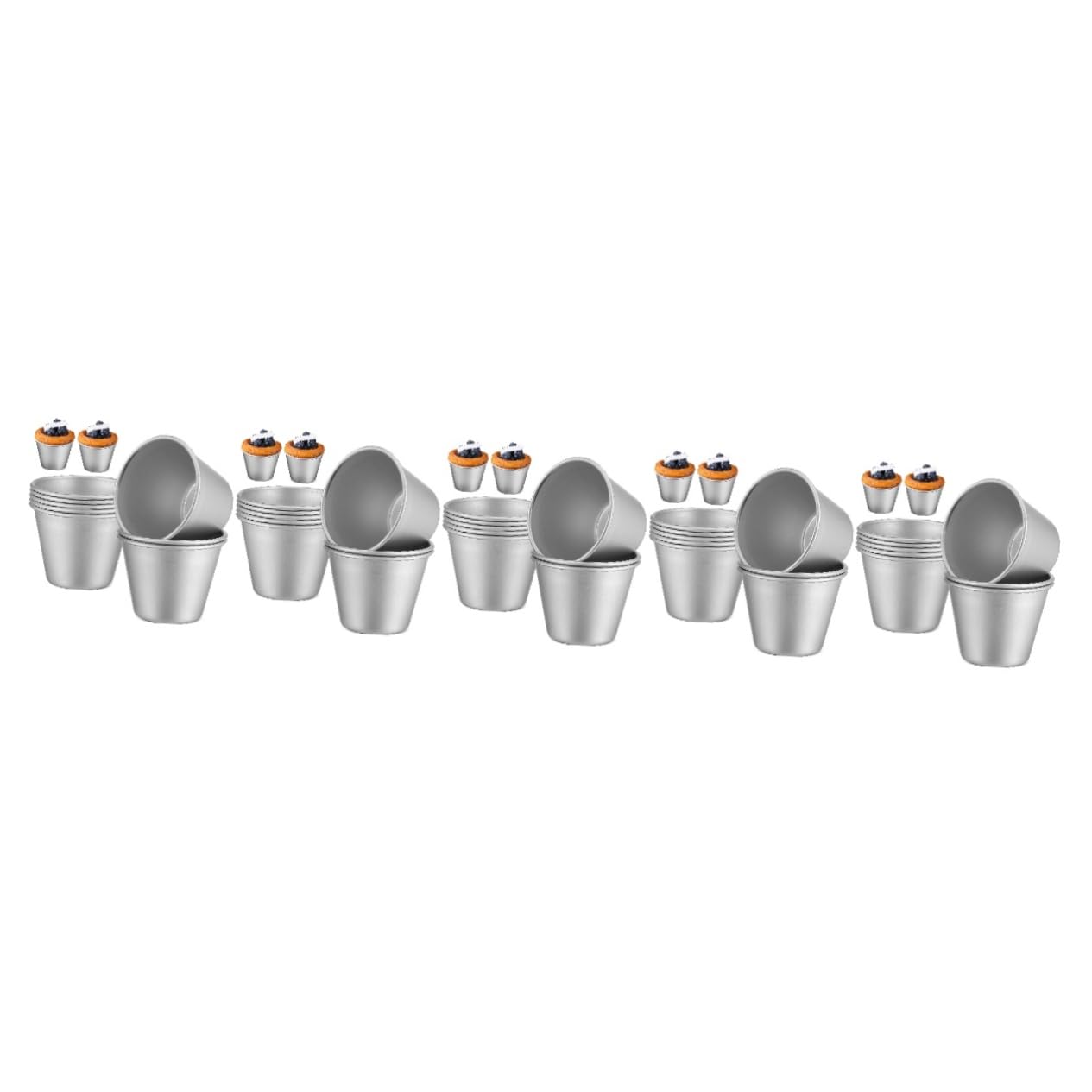 DECHOUS 40pièces Moule à Pour Muffins Puddings Et Desserts Outils De Pâtisserie Antiadhésifs Et Réutilisables