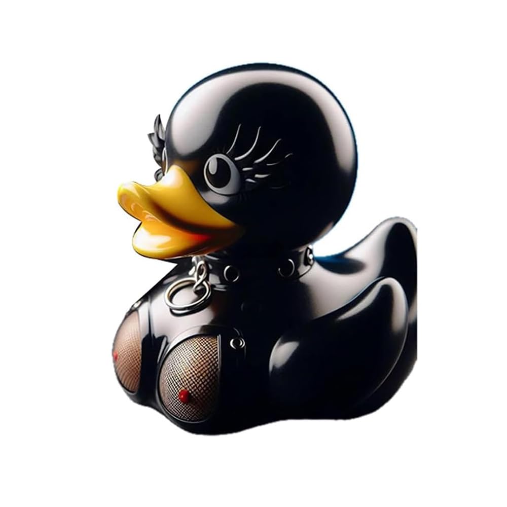 ShilkareShilkare Goth Satanic Duck - Dark Resin Gothic Cyberpunk Duck, Novelty Rock & Maid Ducky Ornaments for Halloween Decor, Collectible Gothic Gifts
