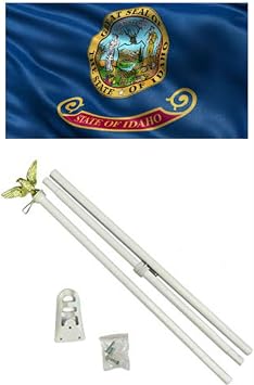 State of Idaho With White 6 ft Flag Pole 3x5 Polyester Flag