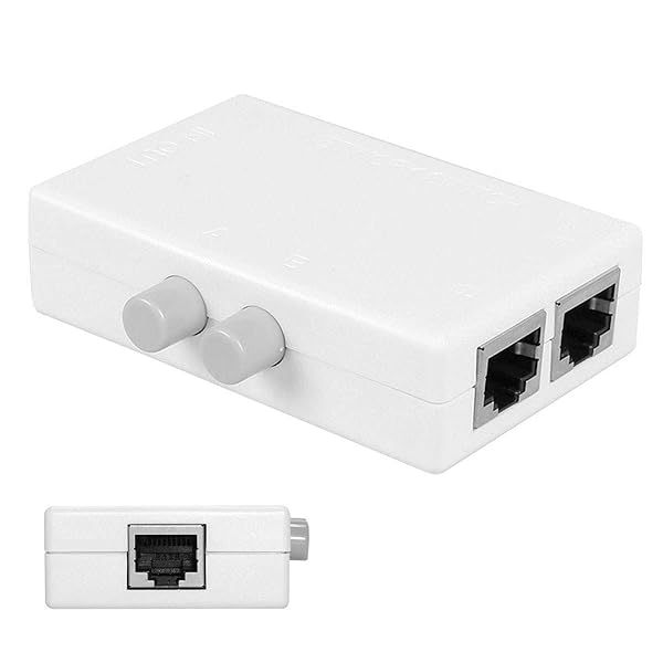 Cblecc UTP STP 2 in 1 Out 2 Porte RJ45 LAN CAT Interruttore di Rete Selettore Interno Esterno di Rete Switcher Splitter Box