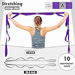 Stretching Strap Yoga Strap with 10 Loops, Non-Elastic Stretch Band for Physical Therapy, Flexibility, Exercise, Pilates, Dance & Gymnastics Workout - Image 2