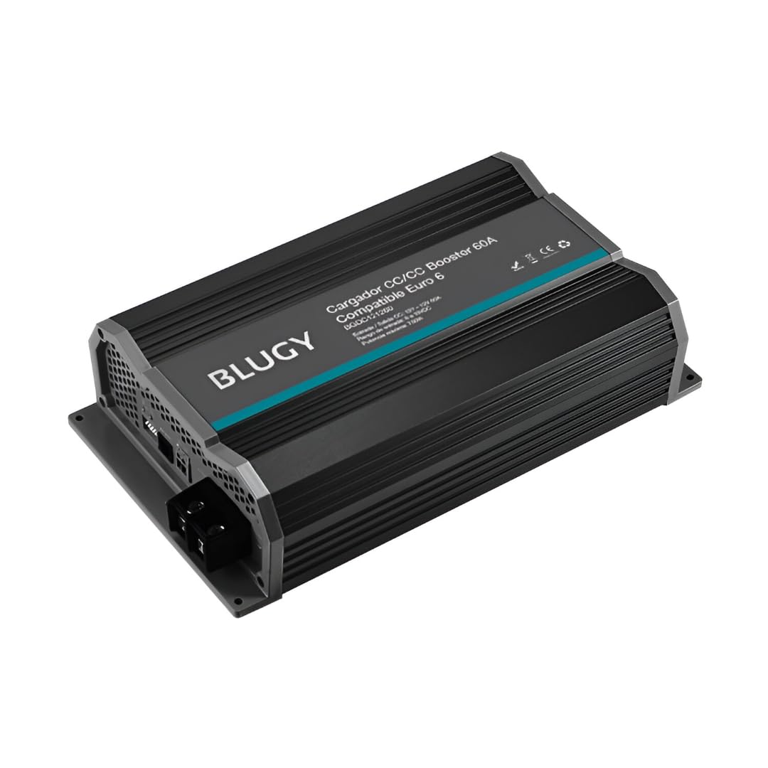 Cargador baterías Booster 12v a 12v 60a, para autocaravanas, Autos, 4x4, 3 etapas, Protecciones electrónicas, Carga rápida, Compatible con Euro 6