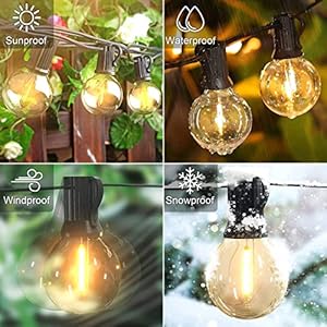OHLUX Outdoor String Lights,110FT Dimmable Patio Lights with 58 G40 Shatterproof 2200K LED Bulbs(2 Spare),Waterproof Hanging Lights String for Outside Backyard,Cafe,Porch,Deck,Porch(110FT*1strand) OHLUX Outdoor String Lights110FT Dimmable Patio Lights with 58 G40 Shatterproof 2200K LED Bulbs2 SpareWaterproof Hanging Lights String for Outside BackyardCafePorchDeckPorch110FT1strand