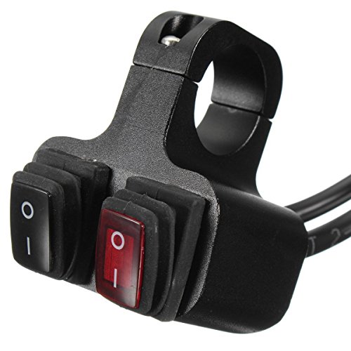 Interrupteur de moto double 25mm guidon alliage aluminium commuateur phare 12V