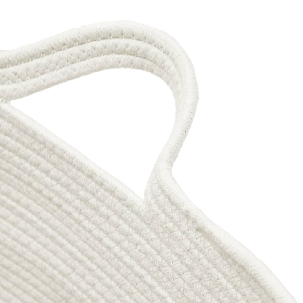 Cesto para la colada beige y blanco de algodón y poliéster, diámetro de 60 x 36 cm, con asas, plegable, ahorra espacio, para dormitorio, baño y lavandería para clasificar y guardar la ropa