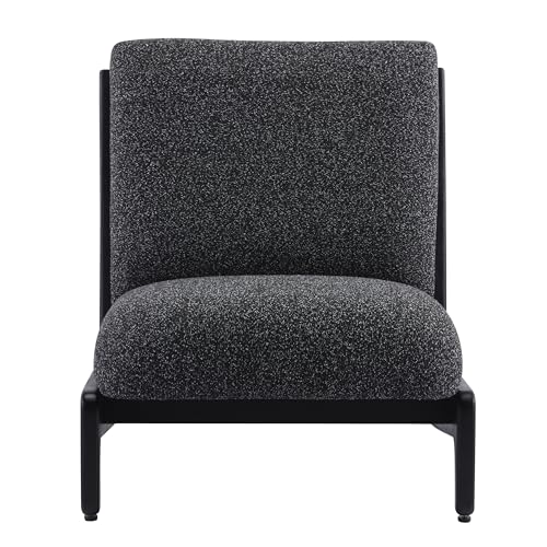 Sillón acolchado sin brazos negro y gris oscuro miniatura 5