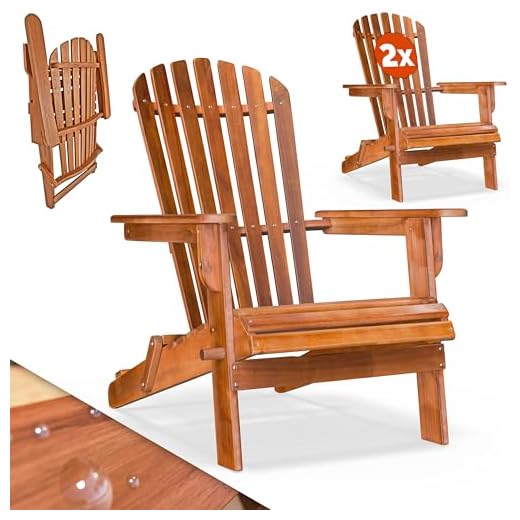 CASARIA® Set of 2 Adirondack Sun Loungers | Acacia Wood | Foldable | Large Armrests | Conservatory | Garden | Patio | Porch | Wooden Outdoor Furniture