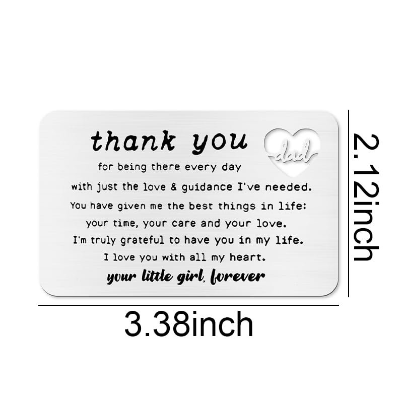 Fathers Day Gift for Dad Wallet Card from Daughter and Daddy Birthday Gifts for Men Father's Day Gifts from Kids Thank You Dad Gifts from Daughter and Father Of The Bride Wedding Gift Card2
