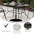 Flash Furniture Tory Rectangle Patio Table with Umbrella Hole, Commercial All-Weather Table with Heat Resistant Tempered Glass, Steel Tube Frame, 27.5x47.25, Black