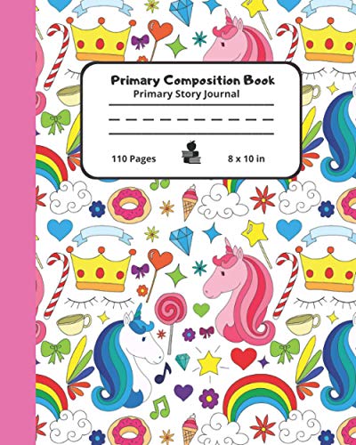 Primary Composition Book: Unicorn Gifts: Primary Composition Notebook Dotted Midline and Picture Space Present for K-2 Grade Students image 2