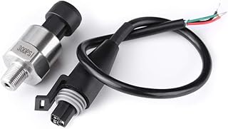 300 PSI Pressure Transducer Sender Sensor with Connector 1/8" NPT Thread Stainless Steel Pressure Transducer for Oil Fuel Air Water (300PSI)