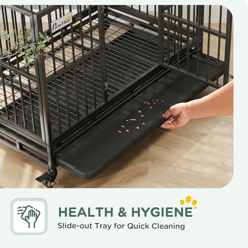 Pawhut USD02-018V03GY0131 48 Inch Heavy Duty Dog Crate Metal Cage Kennel thumb #5