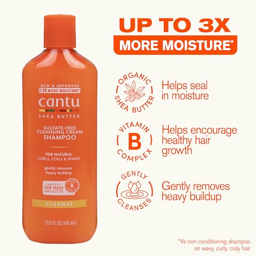 Image of Cantu Sulfate-Free Cleansing Cream Shampoo with Shea Butter for Natural Hair, 13.5 oz