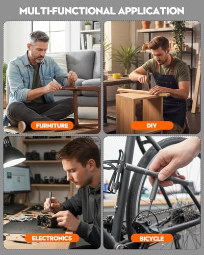 Image of Saker 42-in-1 Magnetic Screwdriver Kit with T Handle Multi-Bit Ratchet Screwdriver Set Gifts for Father, Dad, Home, Computer, Bicycle, Furniture, DIY Dark Grey