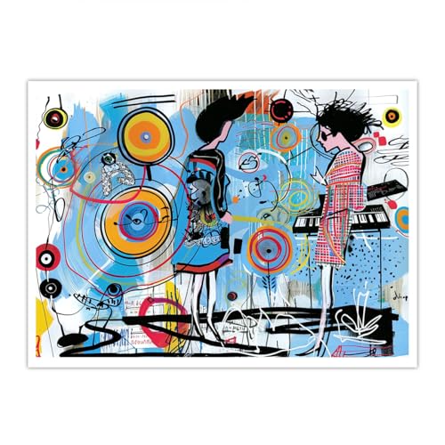 Peinture murale hip hop pop art colorée graffiti salon chambre ado 40x50cm