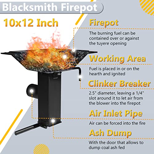 Bonbo 10X12 INCH Welded Blacksmith Firepot 2600F Rated Blacksmith'S Welded Coal Forge thumb #2