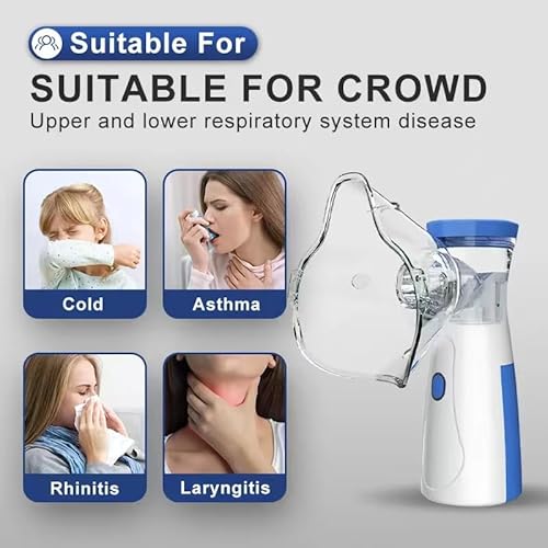 Nebulizador Inalador Ultrassônico Sem Fio Recarregável USB, Compacto Portátil Silencioso, Mini