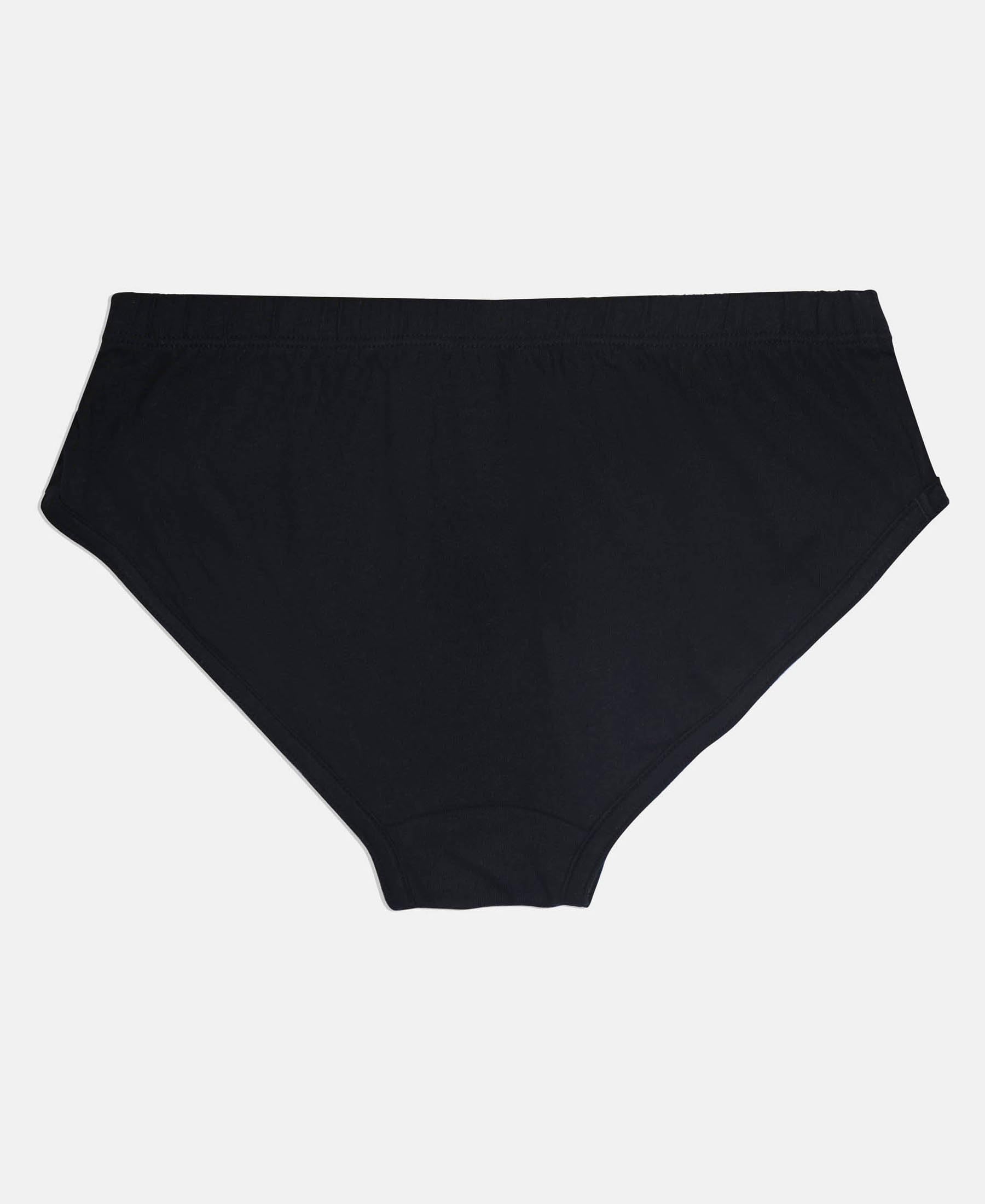 Jockey 3035 Boys Super Combed Cotton Solid Brief with Ultrasoft Waistband (Pack of 3)_Navy, Black & Raw Sienna_11-12 Yrs - Image 7 thumbnail