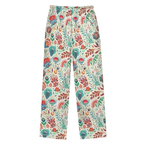 J JOYSAY Flower Blossom Foliage Pajamas Pants Soft Long Pajama Bottoms Lounge Sleep Pants Size S-XL2