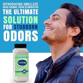 SMELLEZE Natural Dead Animal Odor Removal 2 lbs. Powder: Eliminate Dead Rat, Mice, Squirrel, Chipmunk, Raccoon & Bat Smell. Safe for Indoor Use
