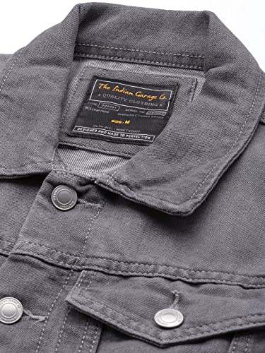 Image of The Indian Garage Co Men Slim Fit Solid Denim Trucker Jackets