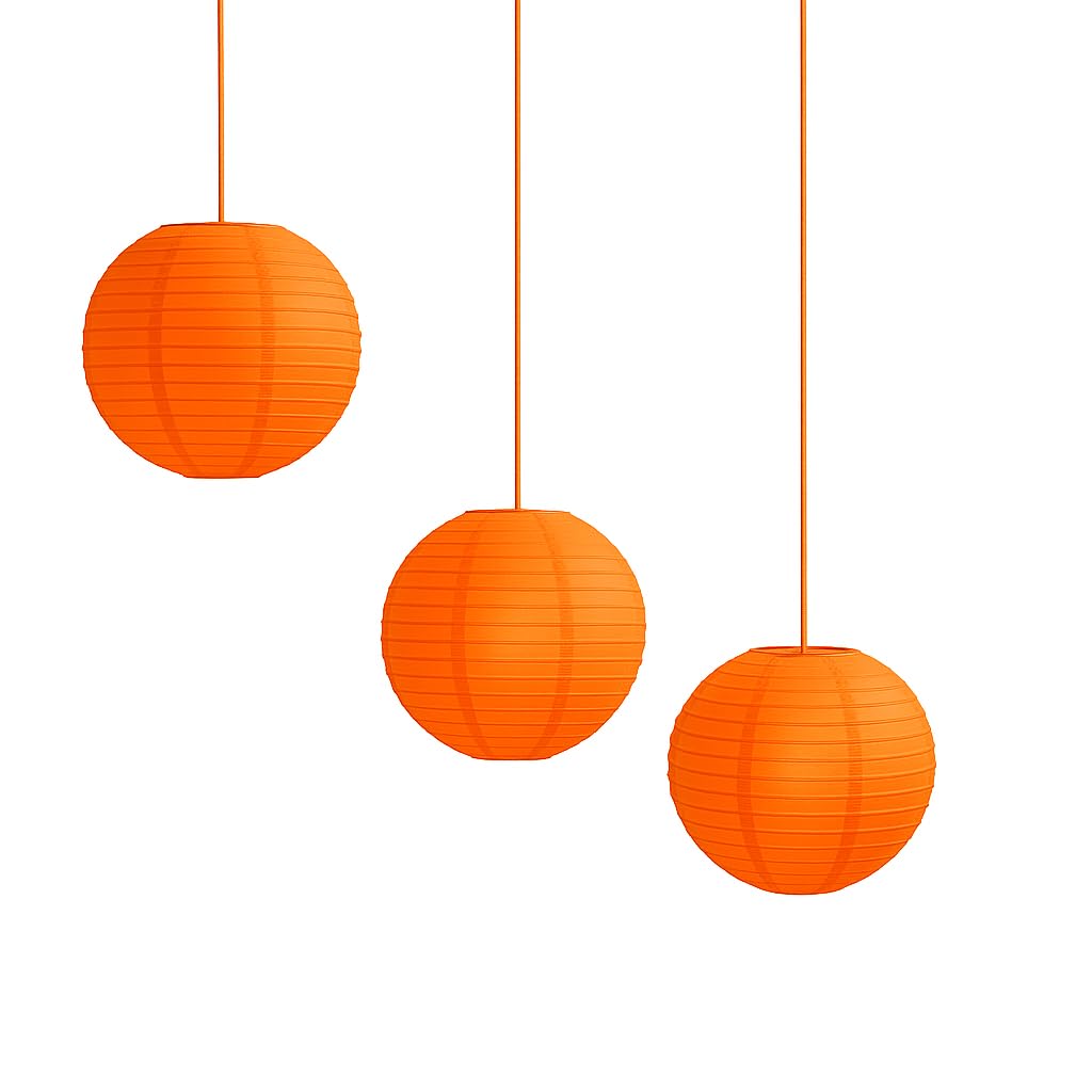 Pack of 3 Paper Lantern Lampshade Party Birthday Baby Shower Wedding Celebration Decoration 4"(10cm) -16"(40cm) (Orange, 12" (30cm))