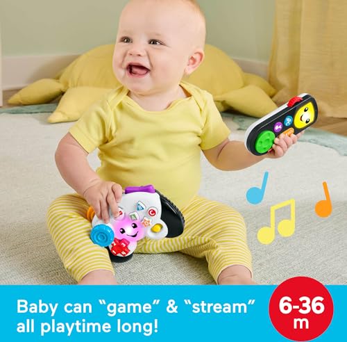 Image of Fisher-Price Laugh & Learn Play & Stream Tech Set | 2 Toys, Pretend Video Game & TV Remote Controller, Baby & Toddlers Ages 6+ Months