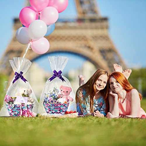 12 Set Basket For Gifts Empty Mermaid Party Gift Boxes Mermaid Goodie Bags Under The Sea Party Favor Treat Boxes With Cellophane Bags Bows Cards Stickers Envelopes For Mermaid Birthday Party Decor #TOP5