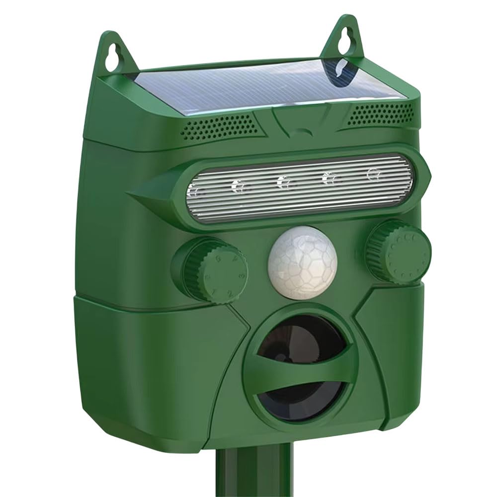 ecopedia ultrasonic animal repeller Solar Ultrasonic Animal Repeller with Motion Detection & LED Flash – Effective Fox, Cat, Squirrel, and Dog Deterrent for Outdoor Spaces
