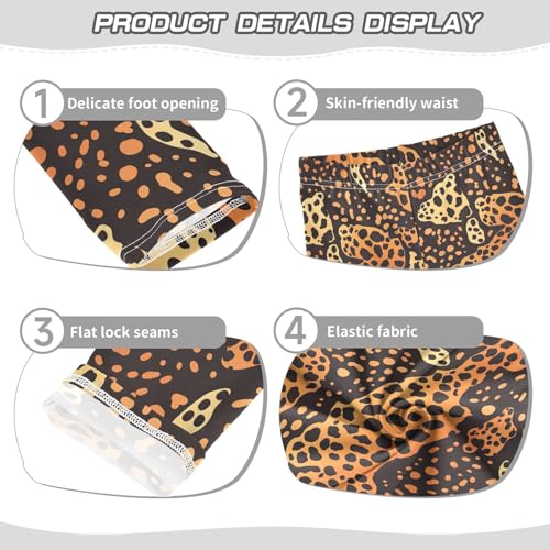 KLL Abstract Leopard Cheetah Skin Shapes Toddler Girl Leggings Comfortable Full Length Activewear Gym3