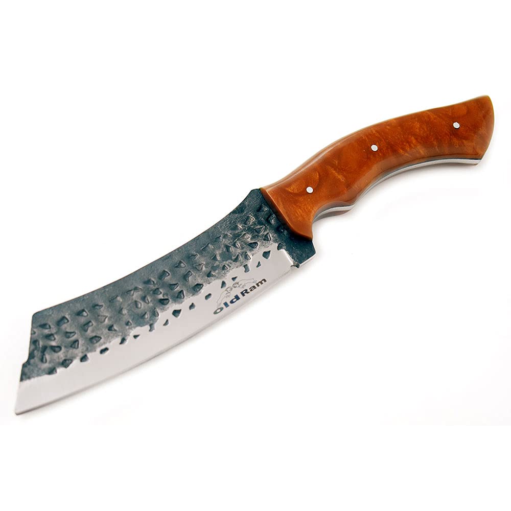 Handmade Collection Chopper Clever Machete Full Tang Fix Blade Knife 14" Overall 1075 Hand Forged Carbon Steel (Brown)