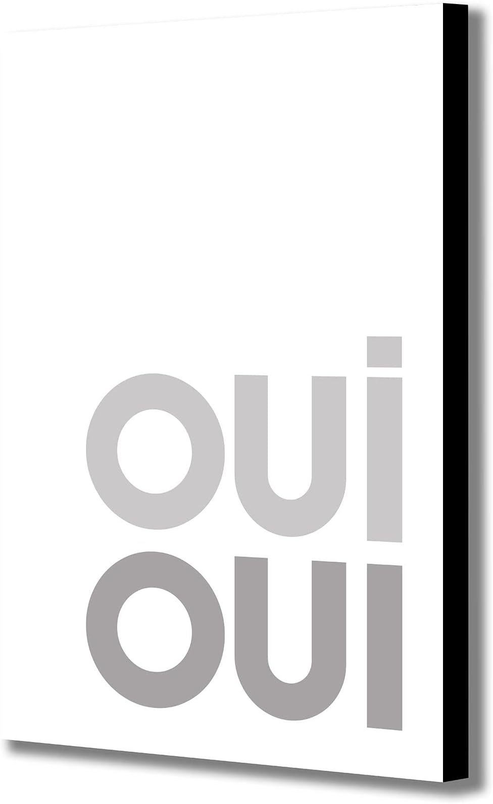 GenericOUI OUI - Wrapped Framed Canvas Wall Art - A2 (61cm x 41cm) - Grey - Minimalist Phrase / Saying - Indoor Residential Decor - Living Room