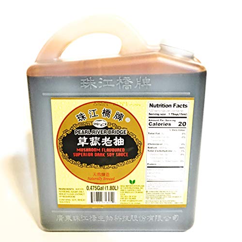 Pearl River Bridge Mushroom Flavored Superior Dark Soy Sauce 1.80L(0.475Gal)草菰老抽
