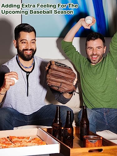 mtlee baseball necklaces bulk 3 assorted colors braided rope tornado baseball necklace for sports team