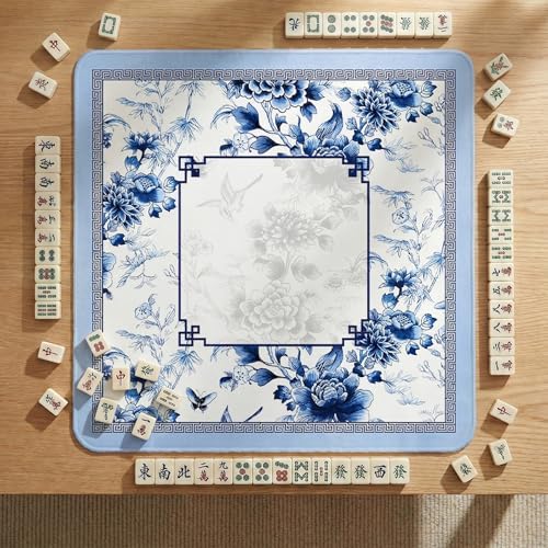 Tapete para Mahjong 80x80 cm Antideslizante Azul miniatura 3