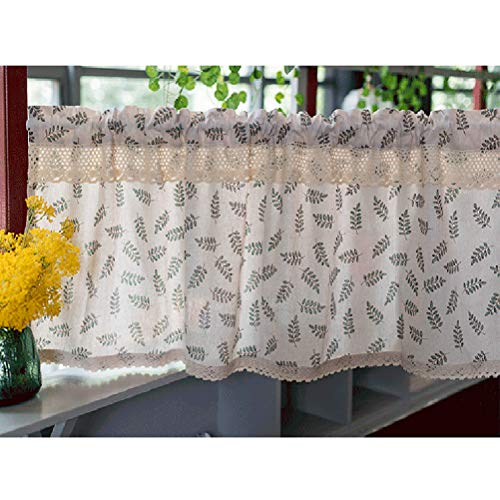 Cortina corta de algodón natural premium, cenefa elegante para ventanas de cocina 5