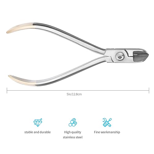 Miniatura 5 de ANNWAN - Cortador de alambre de acero inoxidable profesional para frenos, cortadores de alambre de ortodoncia ligeros, alicates de corte de ligadura