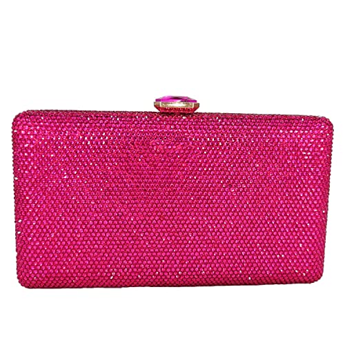 Image of Boutique De FGG Crystal Evening Bags for Women Formal Party Box Clutch Wedding Rhinestone Handbags Bridal Clutch Purse,Mini