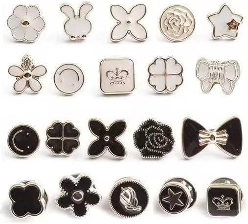 20pcs Pearl Brooch Pins Women Instant Jean Fastener Shirt Cover Modesty Enamel Clasp Safety Button DIY Clothing Dress Coat Decorative Accessory Adjustable Repair Set Stylish Elegant Utility