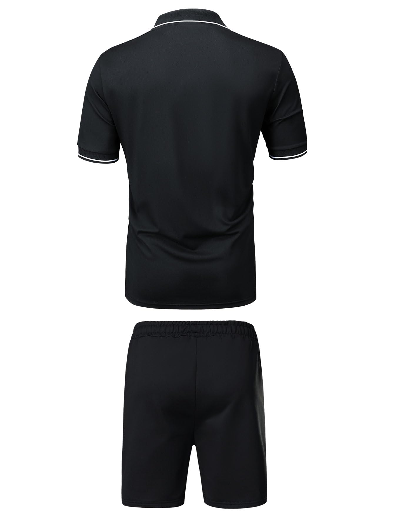 Conjunto de 2 piezas de polo corto de verano para hombre, a la moda, casual, vacaciones, playa, deportes, atletismo, correr, negocios — view 2