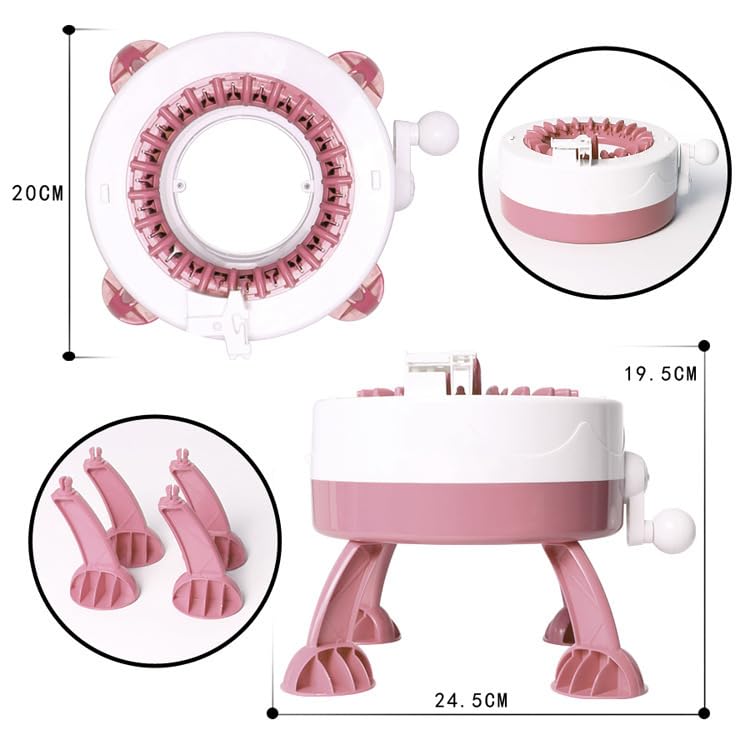 Primechoice 22-Needle Smart Knitting Machine | Rotating Double Loom Knitting Board for DIY Wool Projects | Hand Crank Weaving Tool for Adults & Kids (Knitting Toy for Beginners) (Multicolor) 4