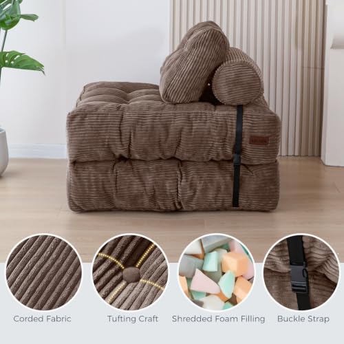 Image of MAXYOYO Folding Sofa Bed, Convertible Chair Bed with Pillow