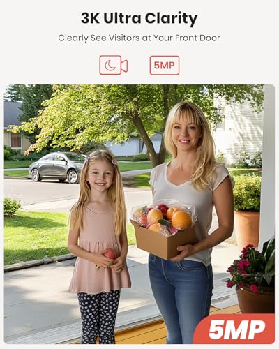 Doorbell-Camera-Wireless-3K-Video-Doorbell-with-Chime-24G-WiFi-Outdoor-Security-cemeraSmart-Human-Detection-2-Way-AudioVoice-ChangerNight-VisionWorks-with-Alexa-and-Google-Assistant