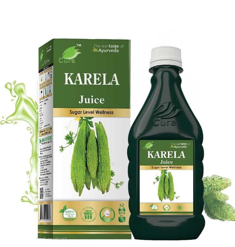 Cura Mahaveer Pure & Natural Karela Juice | Controls Blood Sugar Level | Diabetes Care | Boost Immunity - 500 ml-image-9